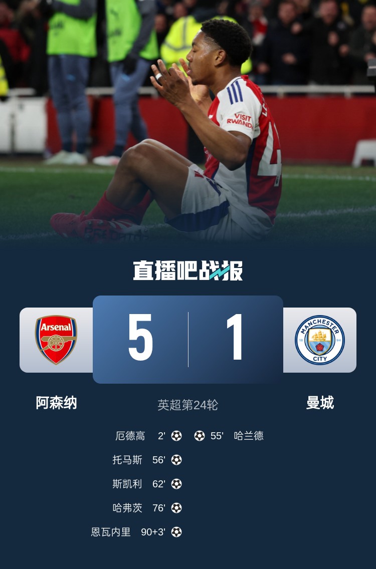  硬氣槍手無畏強敵！阿森納本賽季5-1碾壓曼城，3-0完勝皇馬